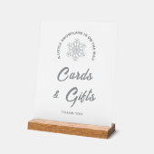 小さなスノーフレーク赤ちゃんシャワーカード&ギフトサイン アクリルサイン (傾斜)