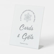 小さなスノーフレーク赤ちゃんシャワーカード&ギフトサイン