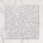 小さなスノーフレーク赤ちゃんシャワーグレーありがとう フェイバータグ (裏面)