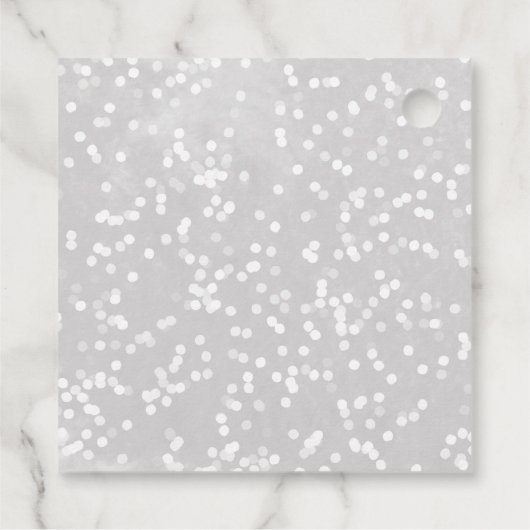 小さなスノーフレーク赤ちゃんシャワーグレーありがとう フェイバータグ (裏面)