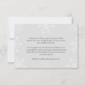 小さなスノーフレーク赤ちゃんシャワーグレーサンキュー サンキューカード (正面)