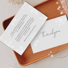 小さなスノーフレーク赤ちゃんシャワーグレーサンキュー サンキューカード