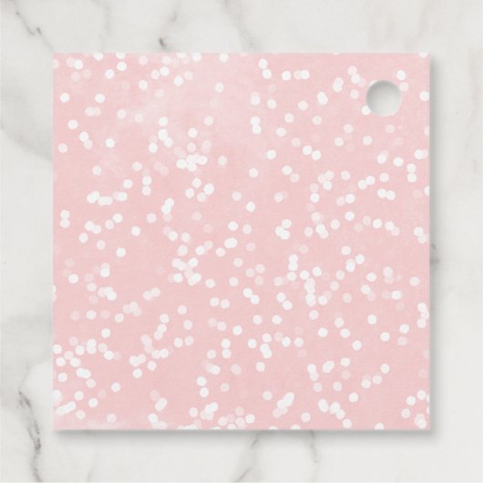 小さなスノーフレーク赤ちゃんシャワーピンクありがとう フェイバータグ (裏面)