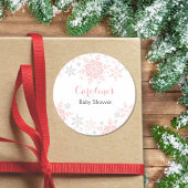 小さなスノーフレーク赤ちゃんシャワーラウンドステッカー ラウンドシール