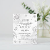 小さなスノーフレーク赤ちゃんシャワー予算招待状 (スタンド正面)
