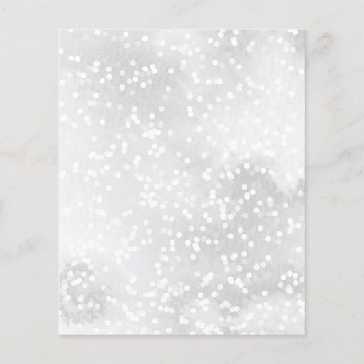 小さなスノーフレーク赤ちゃんシャワー予算招待状 (裏面)