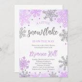 小さなスノーフレーク赤ちゃんシャワー招待状 招待状 (正面/裏面)