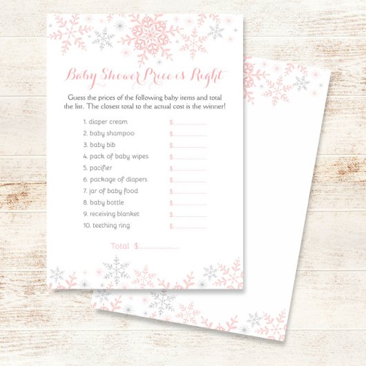 小さなスノーフレーク赤ちゃんシャワー推定価格ゲーム