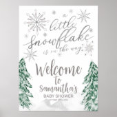 小さなスノーフレーク赤ちゃんシャワー歓迎サイン ポスター (正面)