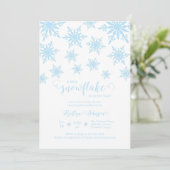 小さなスノーフレーク赤ちゃんシャワー 招待状 (スタンド正面)