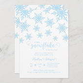 小さなスノーフレーク赤ちゃんシャワー 招待状 (正面/裏面)