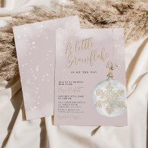 小さなスノーフレーク赤面ピンクの赤ちゃんシャワー