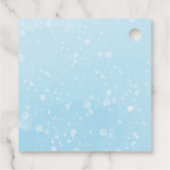 小さなスノーフレーク青い赤ちゃんシャワーありがとう フェイバータグ (裏面)