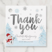 小さなスノーフレーク青い赤ちゃんシャワーありがとう フェイバータグ (正面)