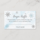 小さなスノーフレーク青の赤ちゃんシャワーありがとう エンクロージャーカード (正面)