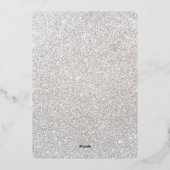 小さなスノーフレーク青の赤ちゃんシャワー 箔招待状 (裏面)