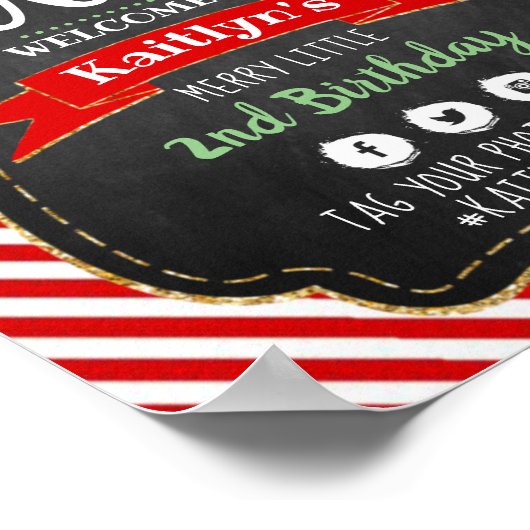 小さなスノーフレーク・ターニング2!クリスマス2回目の誕生日 ポスター (角)