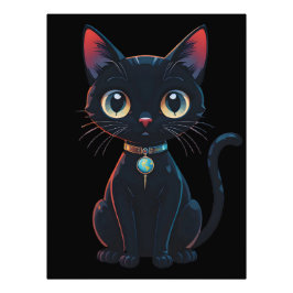小さなスプーキー黒猫 フォトプリント