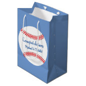 小さなスラッガー野球のベビーシャワー ミディアムペーパーバッグ (正面アングル)