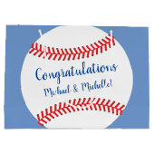 小さなスラッガー野球のベビーシャワー ラージペーパーバッグ (裏面)