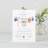 小さなスラッガー野球の物干しの赤ちゃんシャワー 招待状 (スタンド正面)