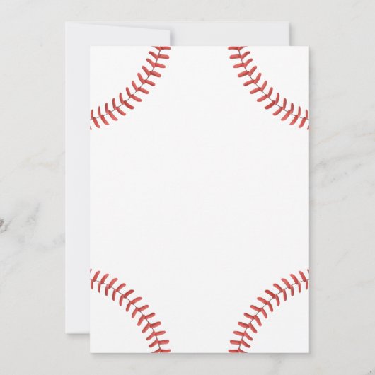 小さなスラッガー野球服ベビーシャワー 招待状 (裏面)