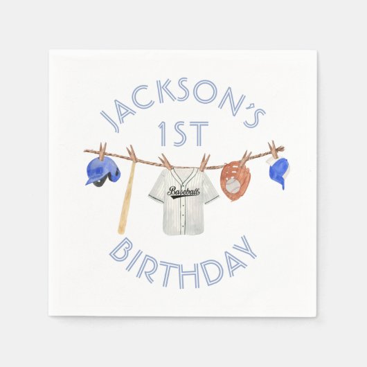 小さなスラッガー野球物干し場 スタンダードカクテルナプキン (正面)