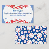 小さなスラッガー野球赤ちゃんシャワーおむつラッフル エンクロージャーカード (正面/裏面)