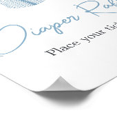 小さなスラッガー野球赤ちゃんシャワーおむつラッフル ポスター (角)