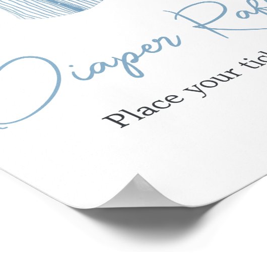 小さなスラッガー野球赤ちゃんシャワーおむつラッフル ポスター (角)