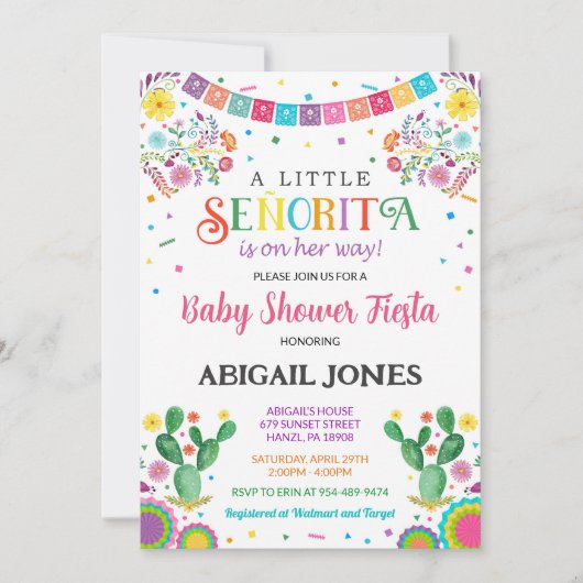 小さなセノリタの赤ちゃんシャワーの招待状 招待状 (正面)