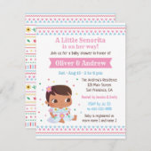 小さなセノリタ·ベビーガールメキシコ人ベビーシャワー 招待状 (正面/裏面)