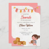 小さなセノリータベビーシャワー招待fista 招待状 (正面/裏面)