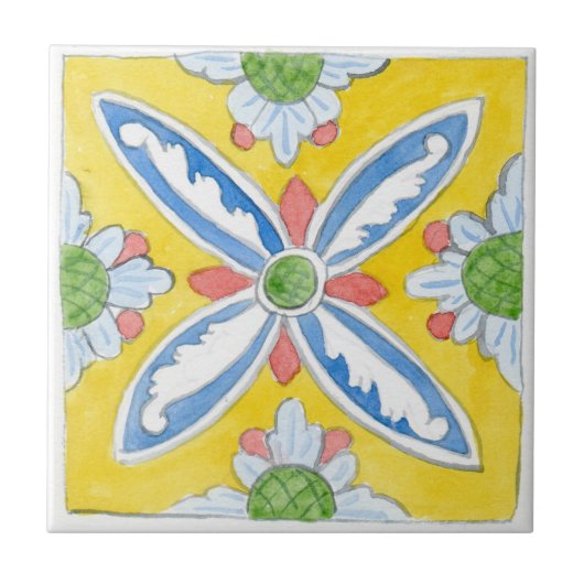 小さなセラミックのタイルシチリアインスパイアー"マルサラ" タイル (正面)