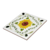 小さなセラミックタイルシチリアをテーマにした"ひまわり" タイル (側面)