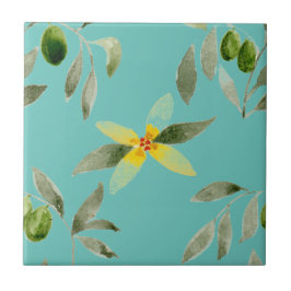 小さなセラミックタイルシチリアインスパイアー"オリーブ" タイル