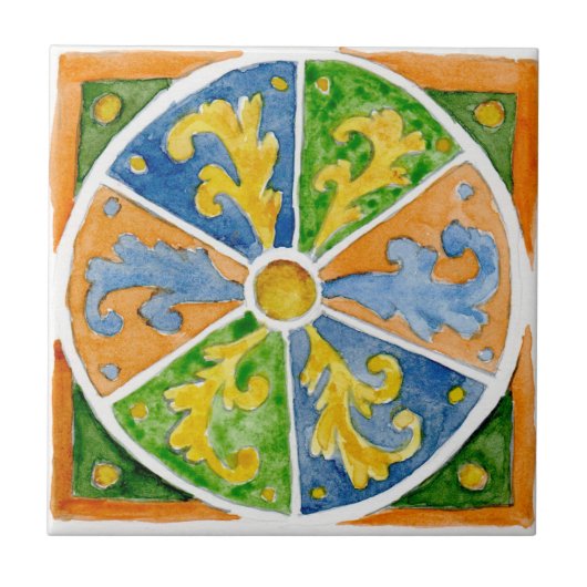 小さなセラミックタイルシチリア – スタイル"サンビト" タイル (正面)