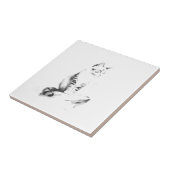 小さなセラミックタイル – Cat, Ink Washスタイル タイル (側面)