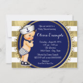 小さなセーラーボーイ航海の赤ちゃんシャワー 招待状 (裏面)