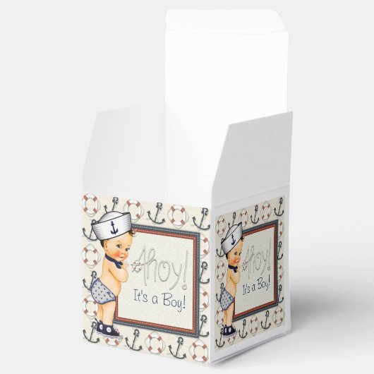 小さなセーラー航海の男の赤ちゃんシャワー フェイバーボックス (オープン)