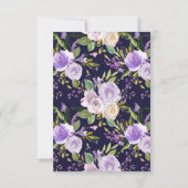 小さなゾウ紫色の赤ちゃんシャワーサンキューカード サンキューカード (裏面)