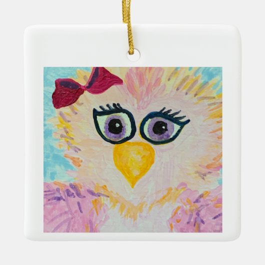 小さなタカのクリスマスオーナメント セラミックオーナメント (正面)