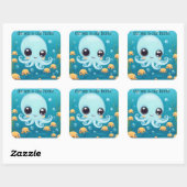 小さなタコ。 スクエアシール (シート)