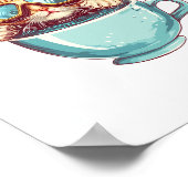 小さなダイバーキャットおもしろい – スキューバ子猫ティー恋人 ポスター (角)