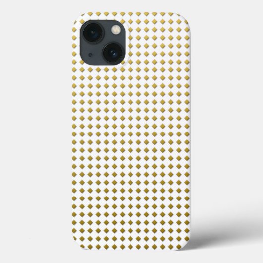 小さなダイヤモンドの形のゴールデンイエローとホワイトのパターン Case-Mate iPhoneケース (裏面)
