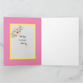 小さなダンサー |ピンクフローラバレエ誕生日パーティー カード (内部)