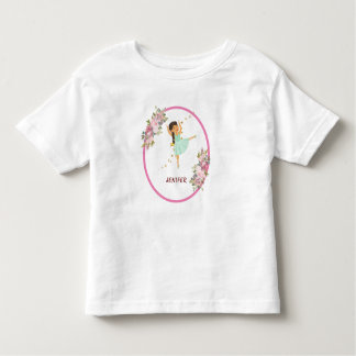  小さなダンサー |ピンクフローラバレエ誕生日パーティー トドラーTシャツ