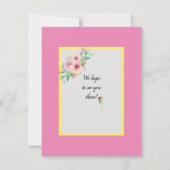 小さなダンサー |ピンクフローラバレエ誕生日パーティー 招待状 (裏面)