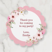 小さなダンサー |ピンクフローラバレエ誕生日パーティーFa フェイバータグ (裏面)