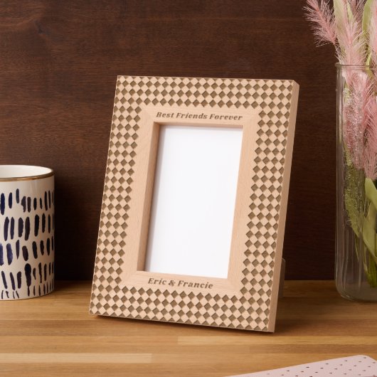 小さなチェッカーボードパター最高のンフレンズのフレーム レーザー彫刻フレーム (左)